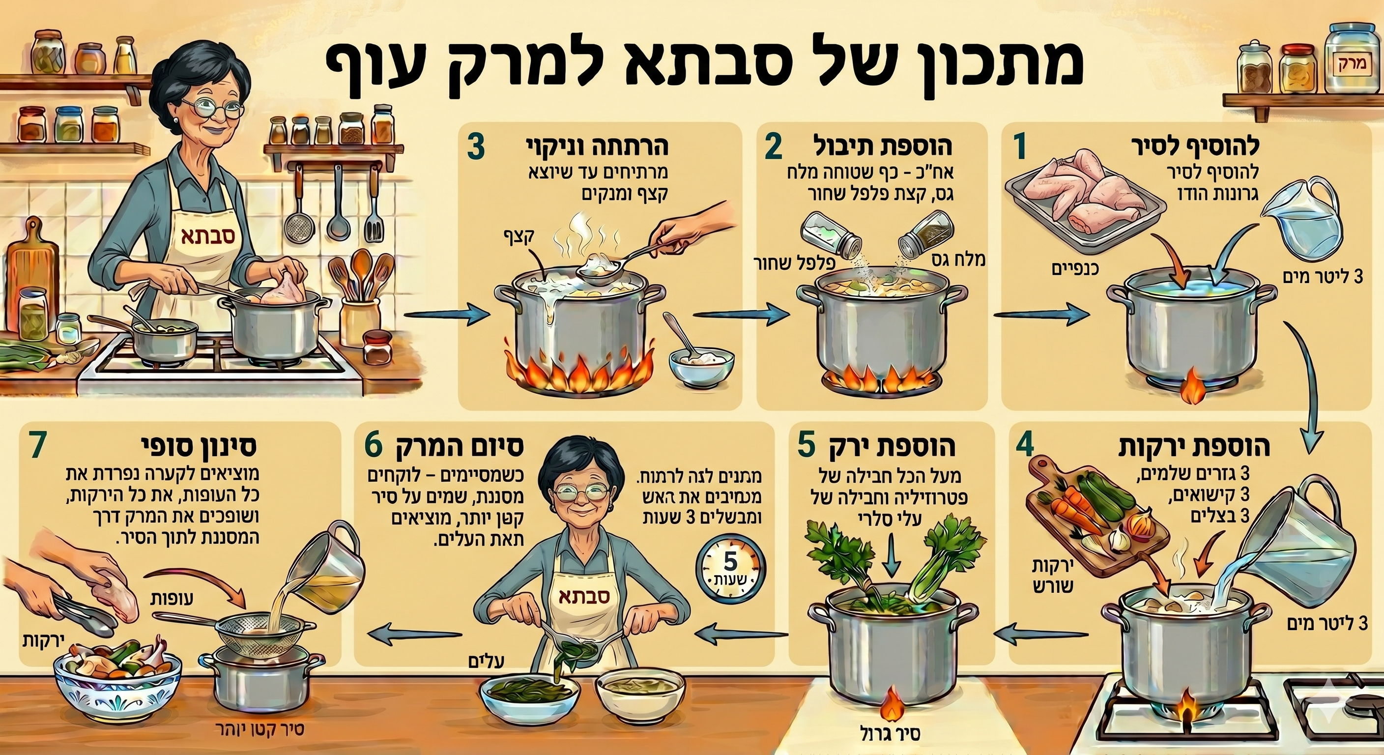 הכנת מרק עוף